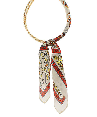 Silk Scarf Wrapped Collar Necklace