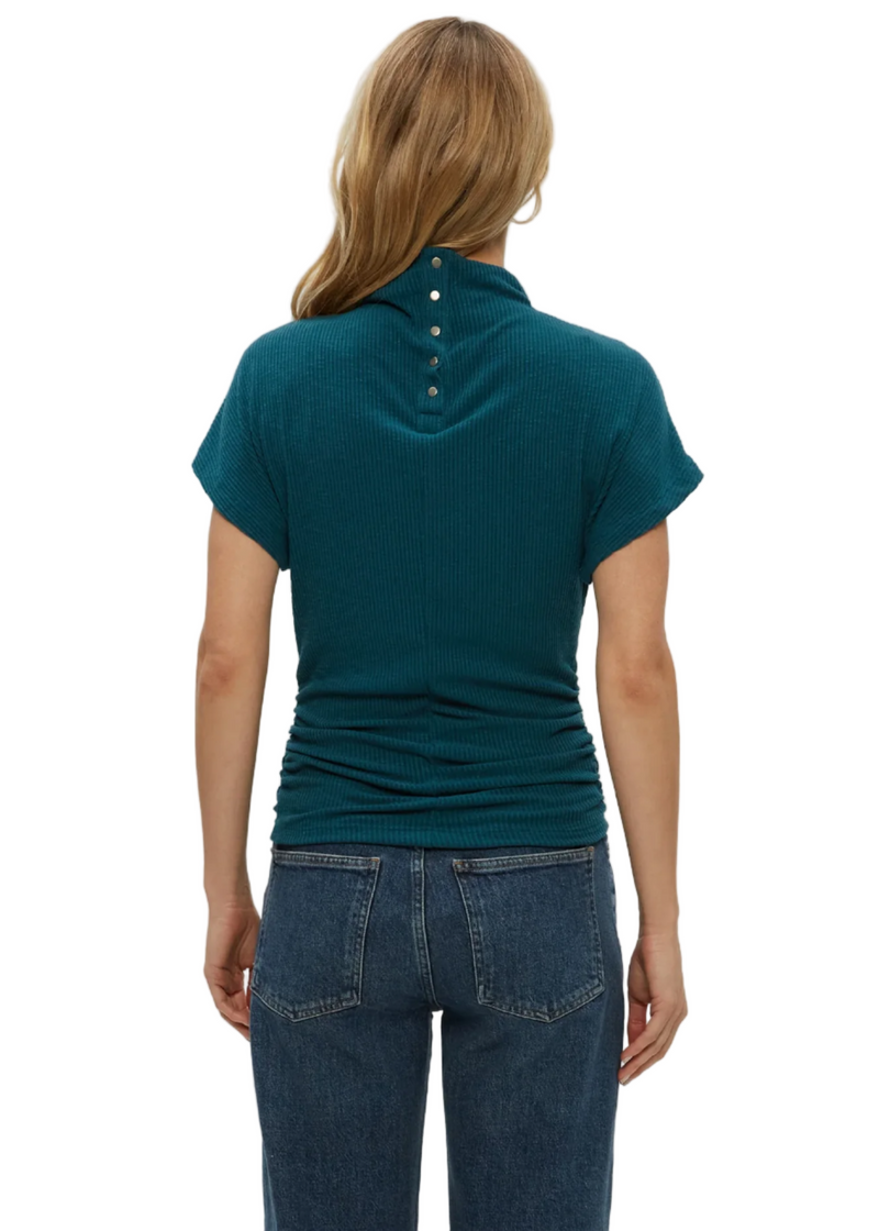 Lara Ribbed Mock Neck Top
