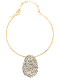 Pave Crystal Organic Pendant Choker