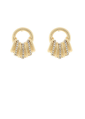 Pave Door Knocker Style Earrings