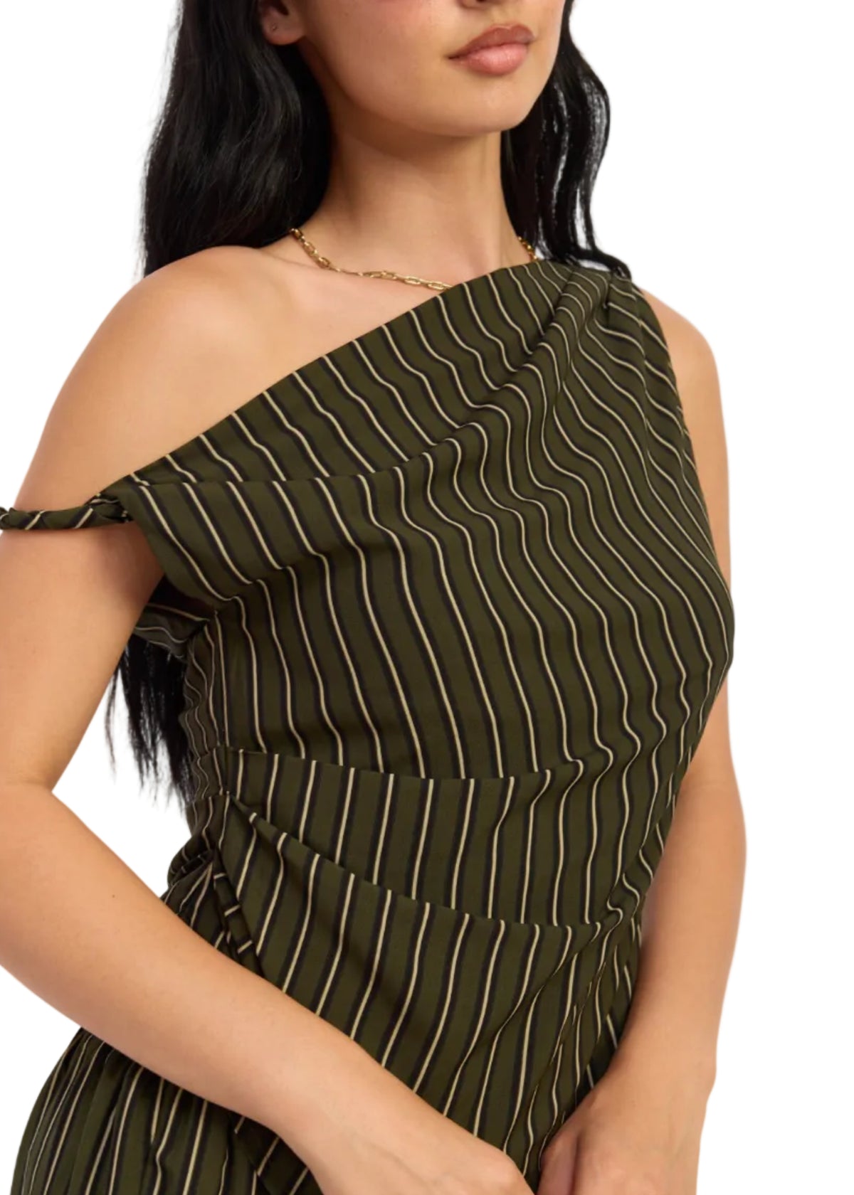 One Shoulder Twist Sleeve Top