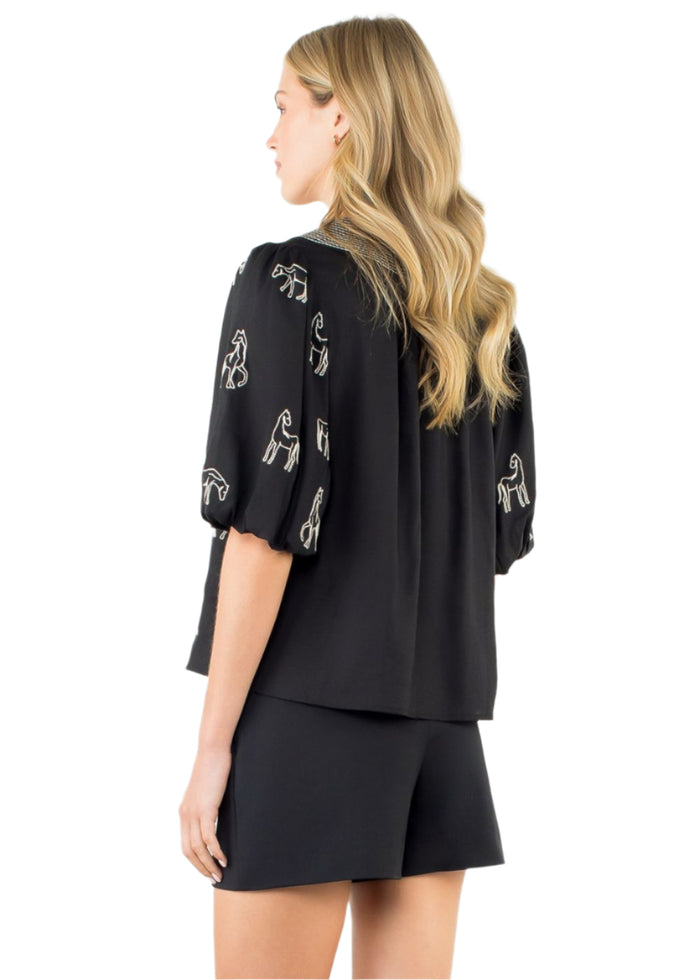 Charlie Embroidered Horse Top