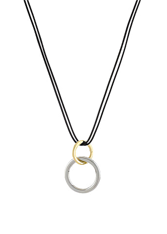 Double Round Ring & Cord Necklace