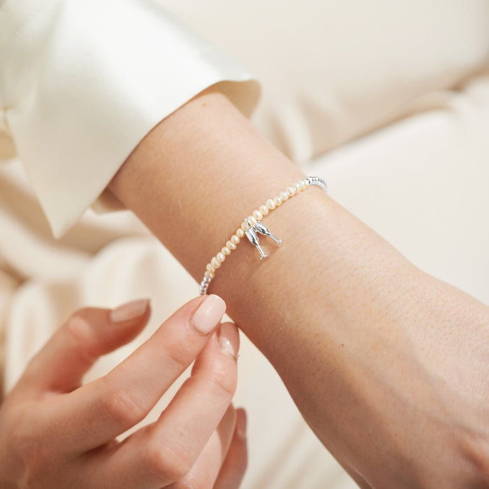 Silver Bracelet - Bridal Pearl Big Day