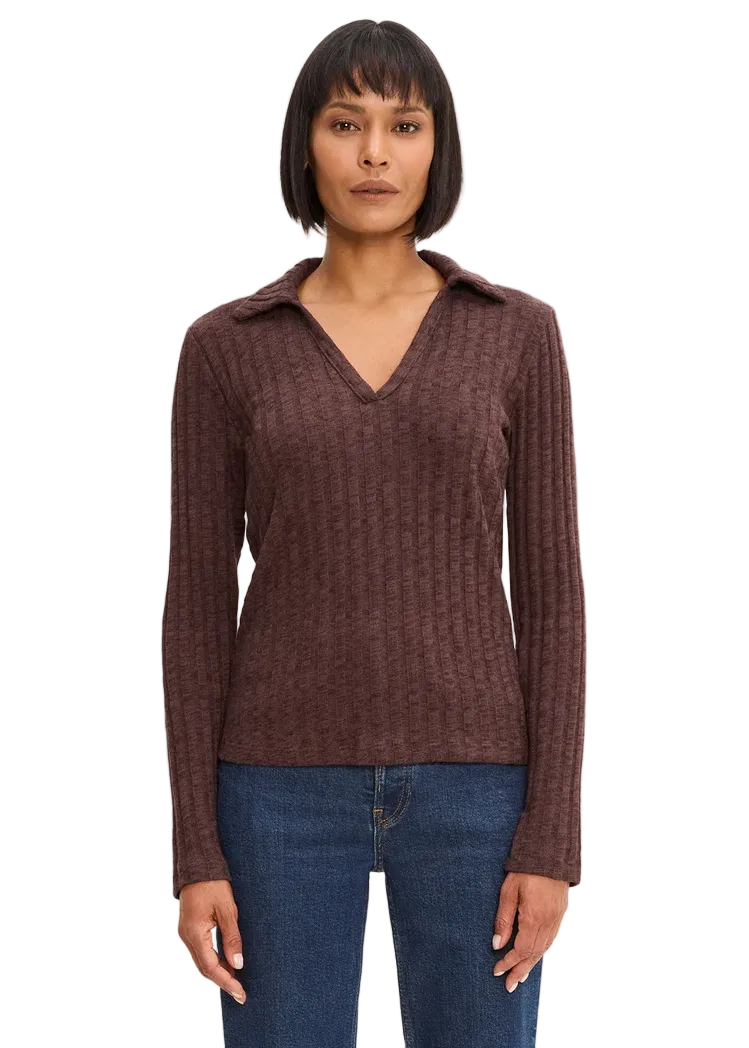 Liyah Long Sleeve Collared Top