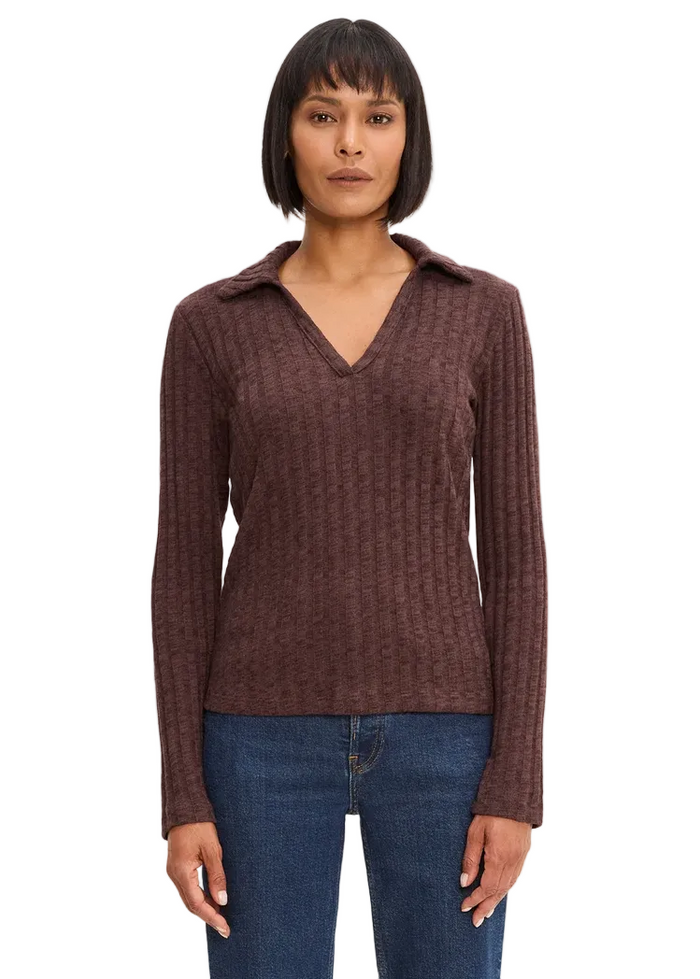 Liyah Long Sleeve Collared Top