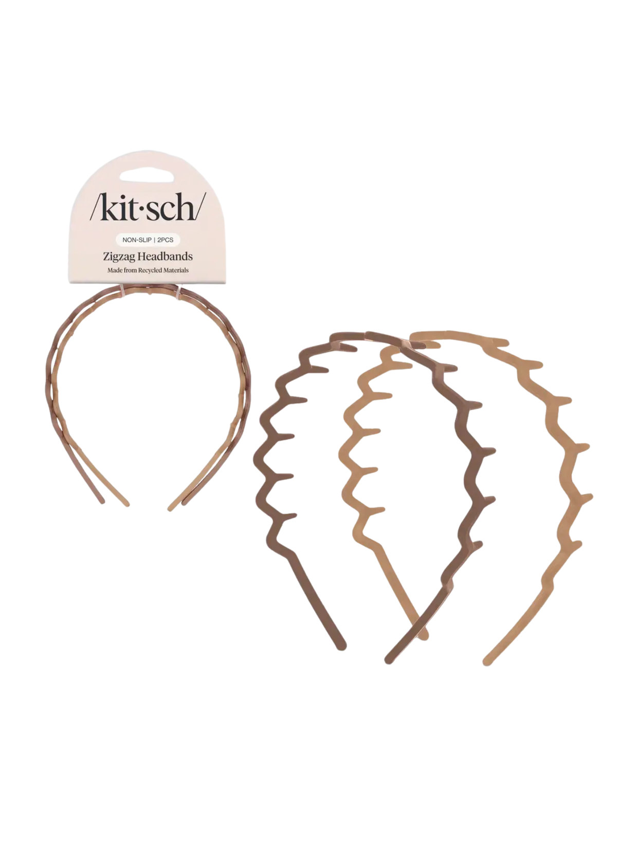 Plastic Zig Zag Headband 2pc - Neutral