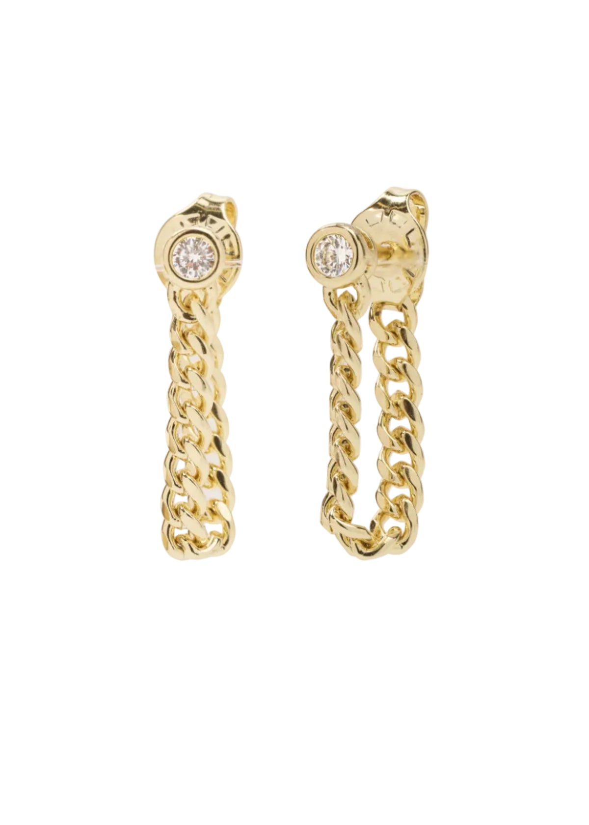 Baby Julian Soft Chain Hoops - Gold/White