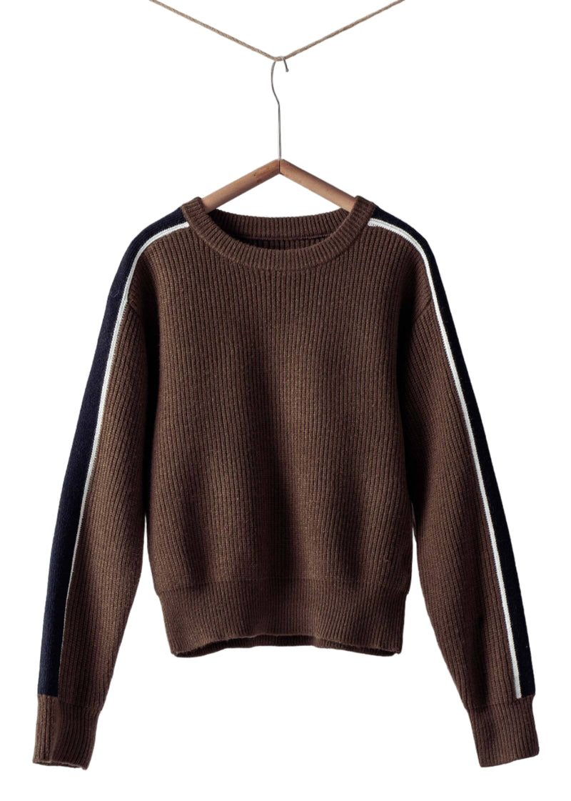 Contrast Stripe Knit Sweater