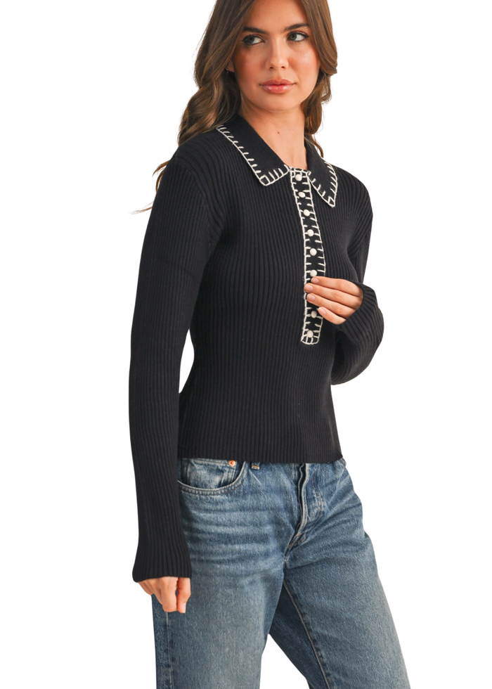 Collared Rib Sweater