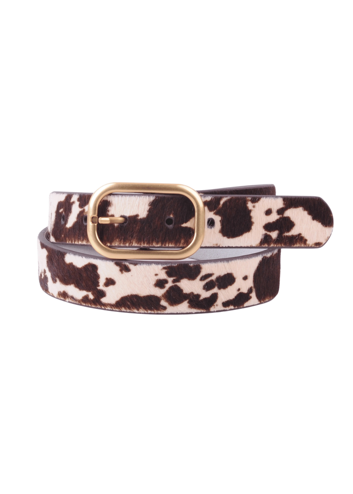Animal Print Belt with Rectangular Buckle