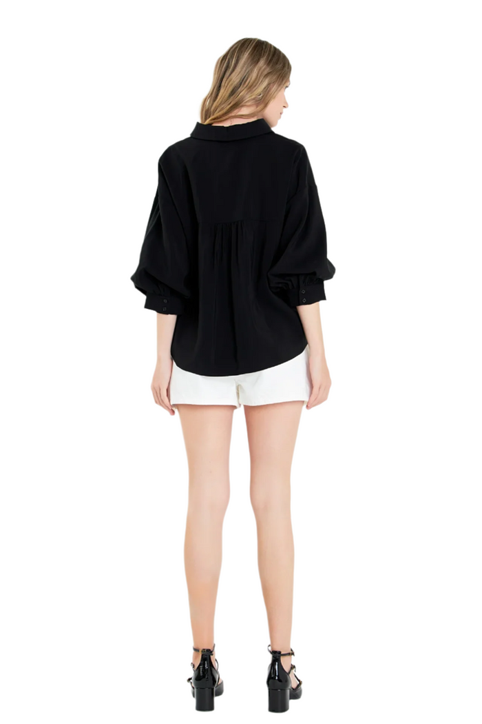 Rachel Balloon Sleeve Button Down