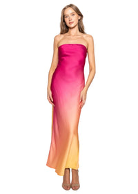 Strapless Elastic Clasp Back Maxi Dress