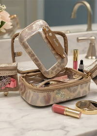 Littmini Lighted Mirror Case- Glimmer Leopard
