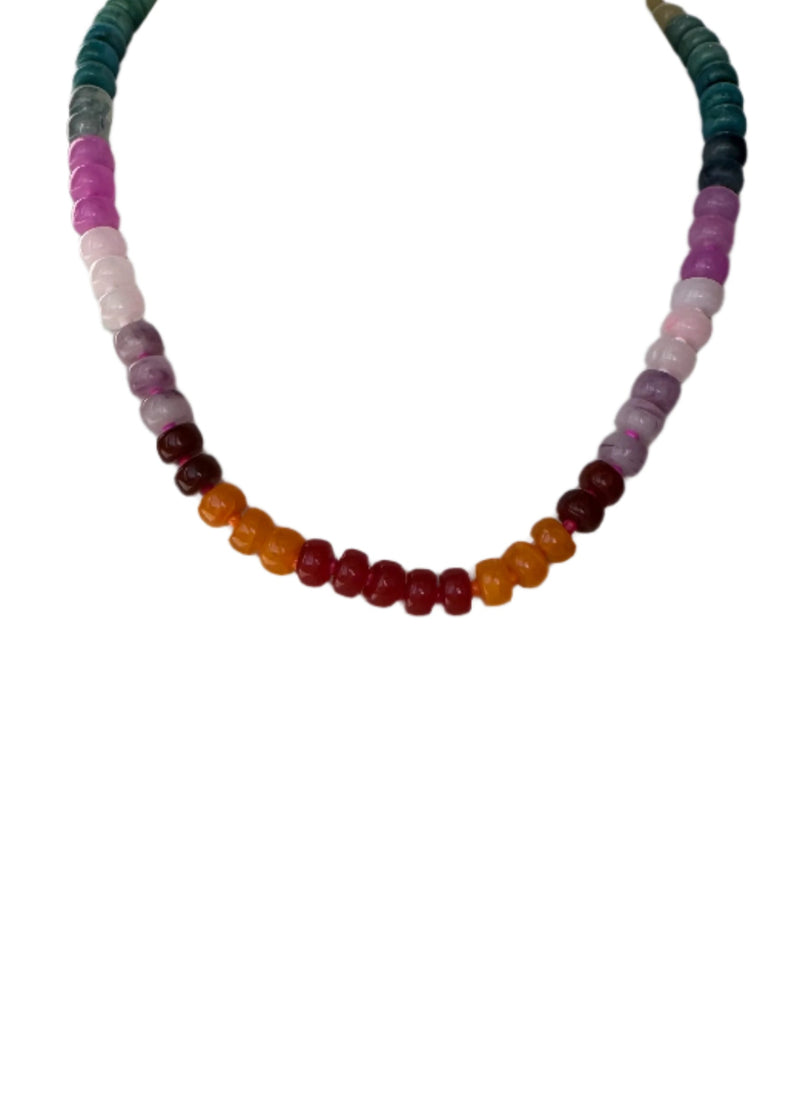 Flat Round Bead Ombre Necklace