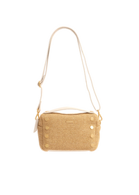 Evan Crossbody SML - Calla Lily White Raffia/Brushed Gold