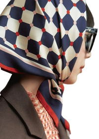 Checkerboard Silk  Bandana Scarf