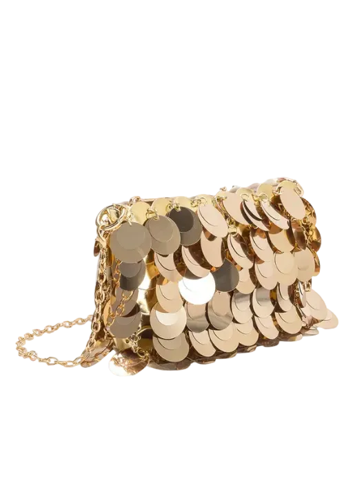 Gillie Gold Sequins Vegan Leather Xbody Bag