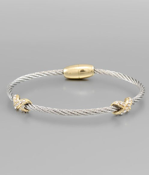 CrissCrossed Crystal Cable Bracelet