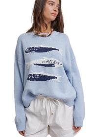 Seaside Sardine Oversized Summer Knit Sweater