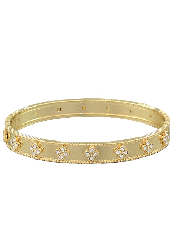 Pave CZ Quatrefoil Station Bracelet