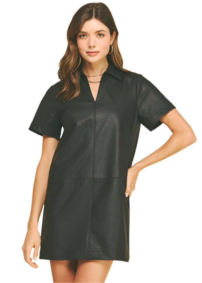 Ethel Leather Mini Dress