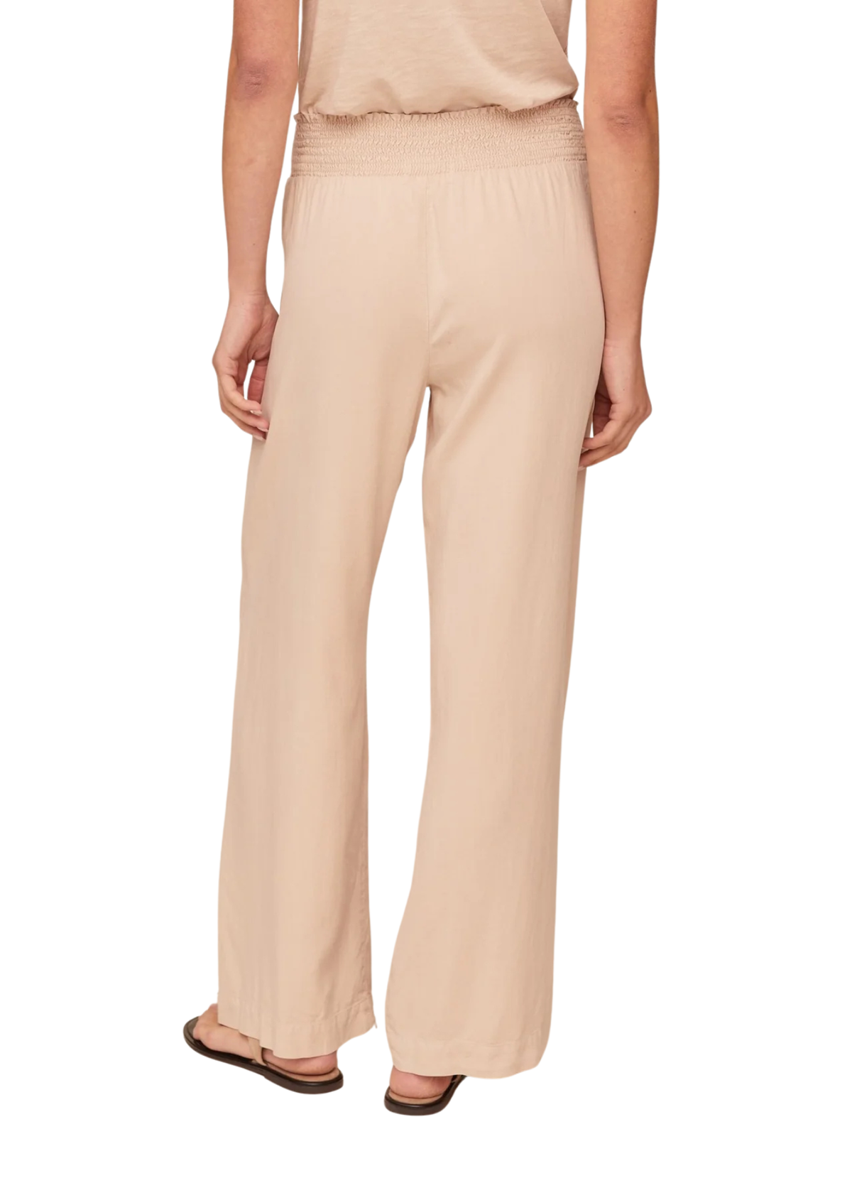 Smocked Waist Wide Leg Pant