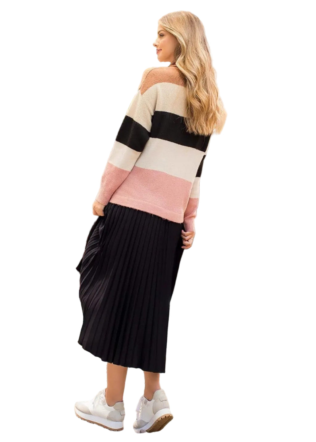Colorblock Turtleneck Sweater