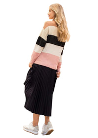 Colorblock Turtleneck Sweater