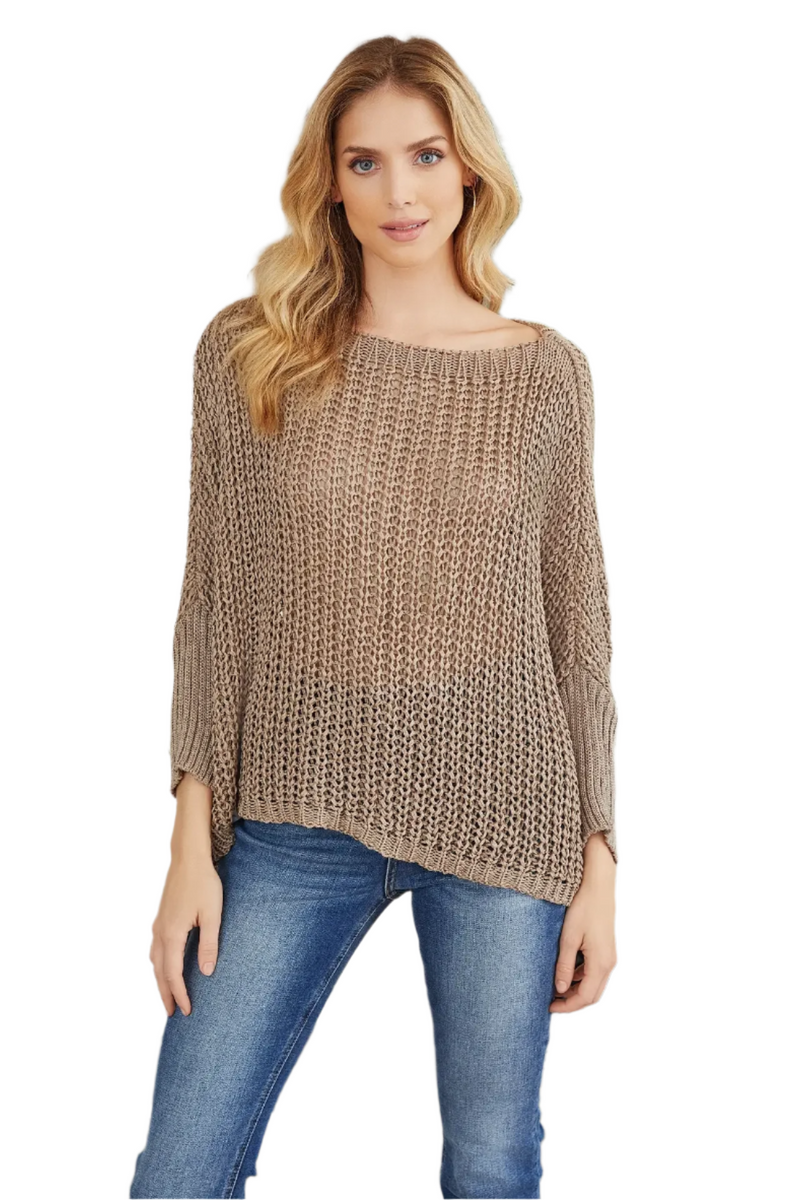 Boatneck Drop Shoulder Sweater