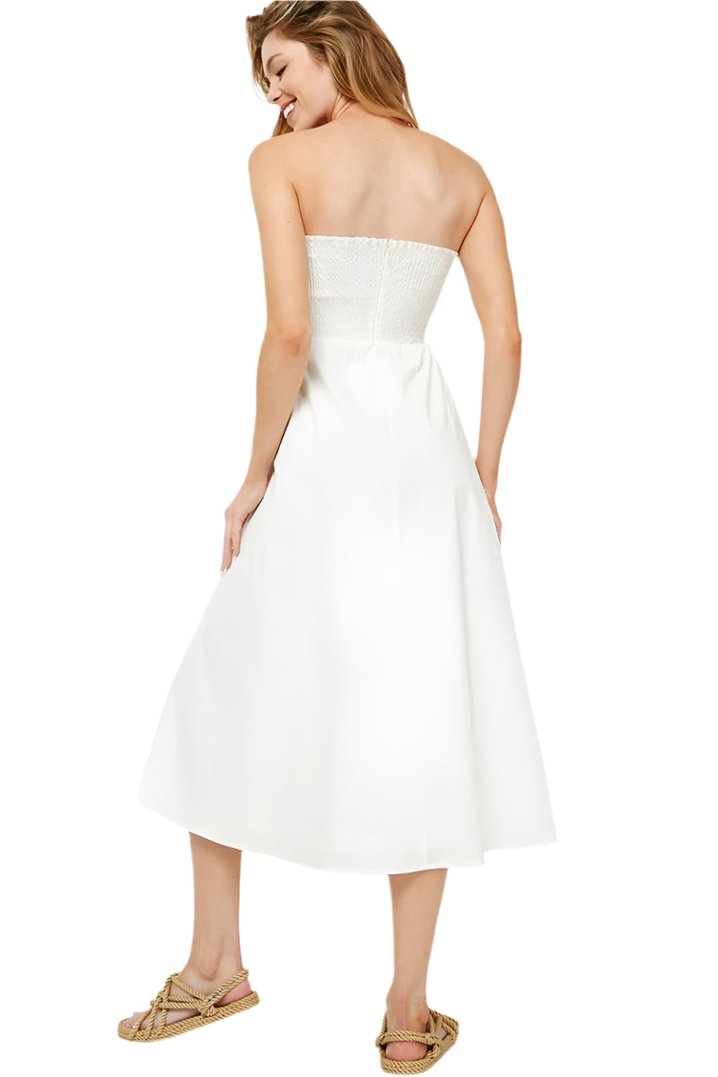 Avery Strapless Midi Dress