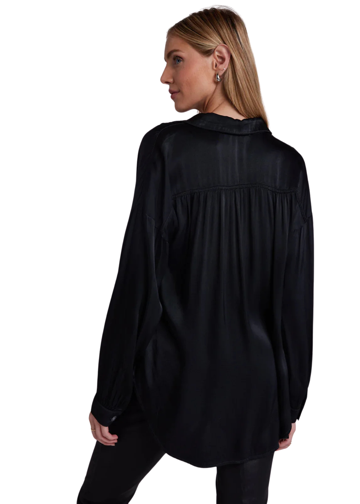 Flowy Wide Collar Button Down