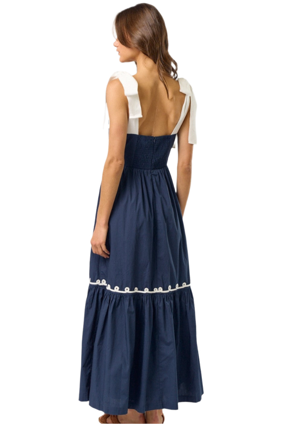 Shoulder Bow Tie Maxi Dress
