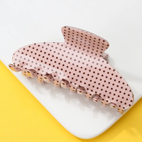 Jumbo Stripe Plaid Oval Hair Claw Clips