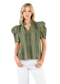 Renee Gingham Textured Top