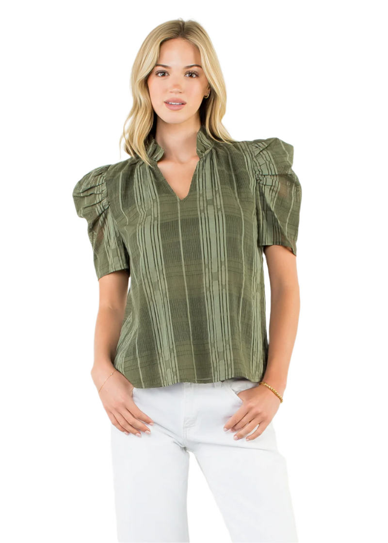Renee Gingham Textured Top