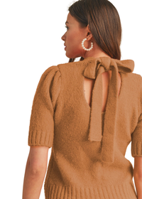 Mock Neck Tie Back Sweater