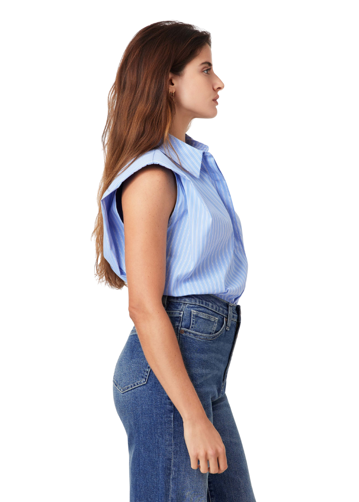 Sleeveless Shoulder Pad Shirt