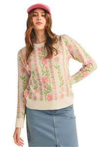 Floral Knit Sweater