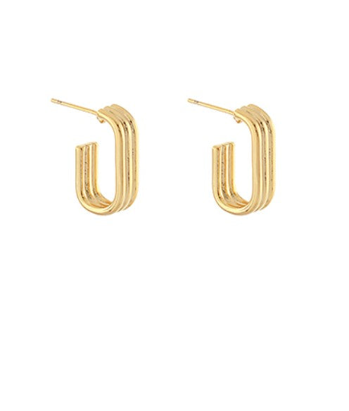 Layered Oval Open Hoops