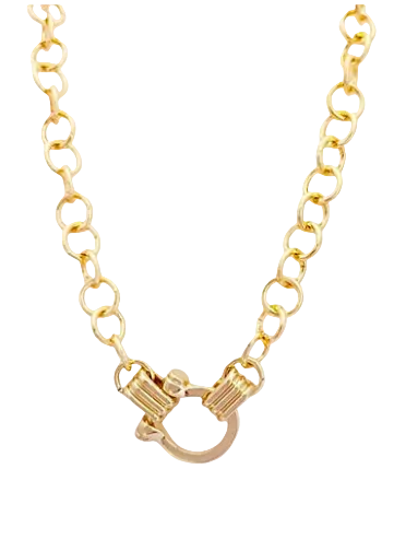 Door Knocker Horsebit Chain Necklace-Gold