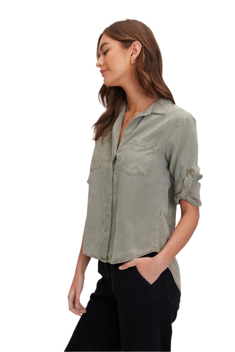 Split Back Button Down