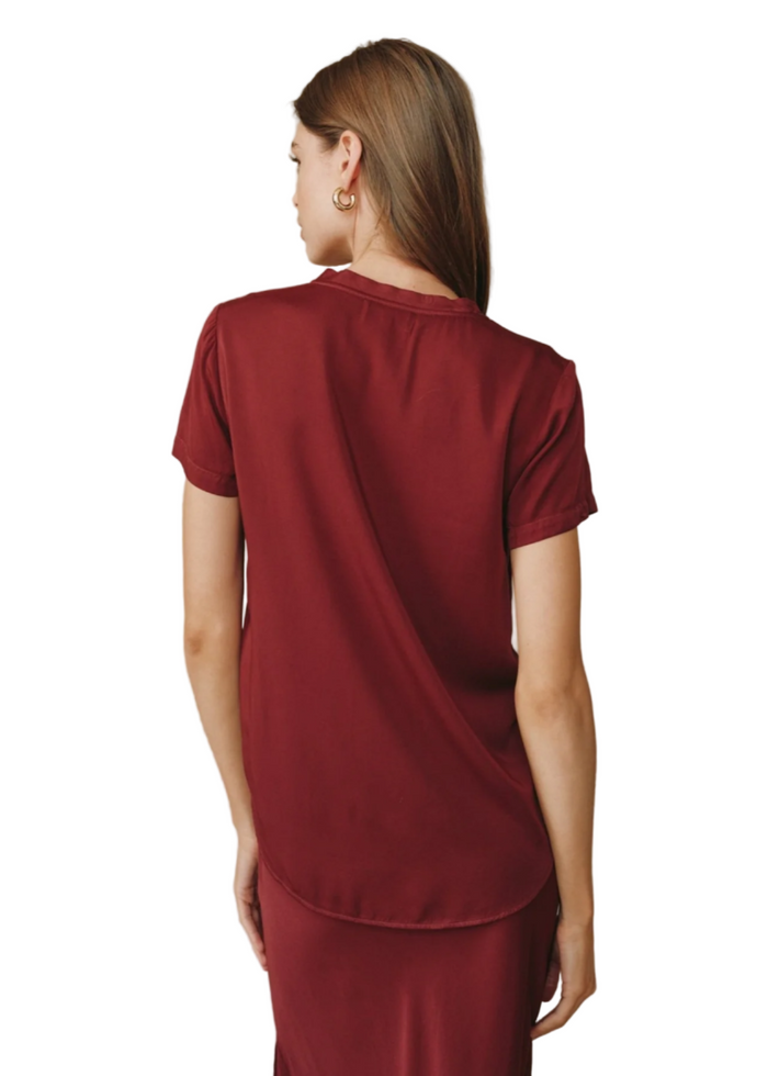 V-Neck Tee -Deep Plum