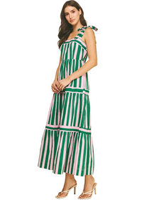 Multi Color Striped Tiered Maxi Dress
