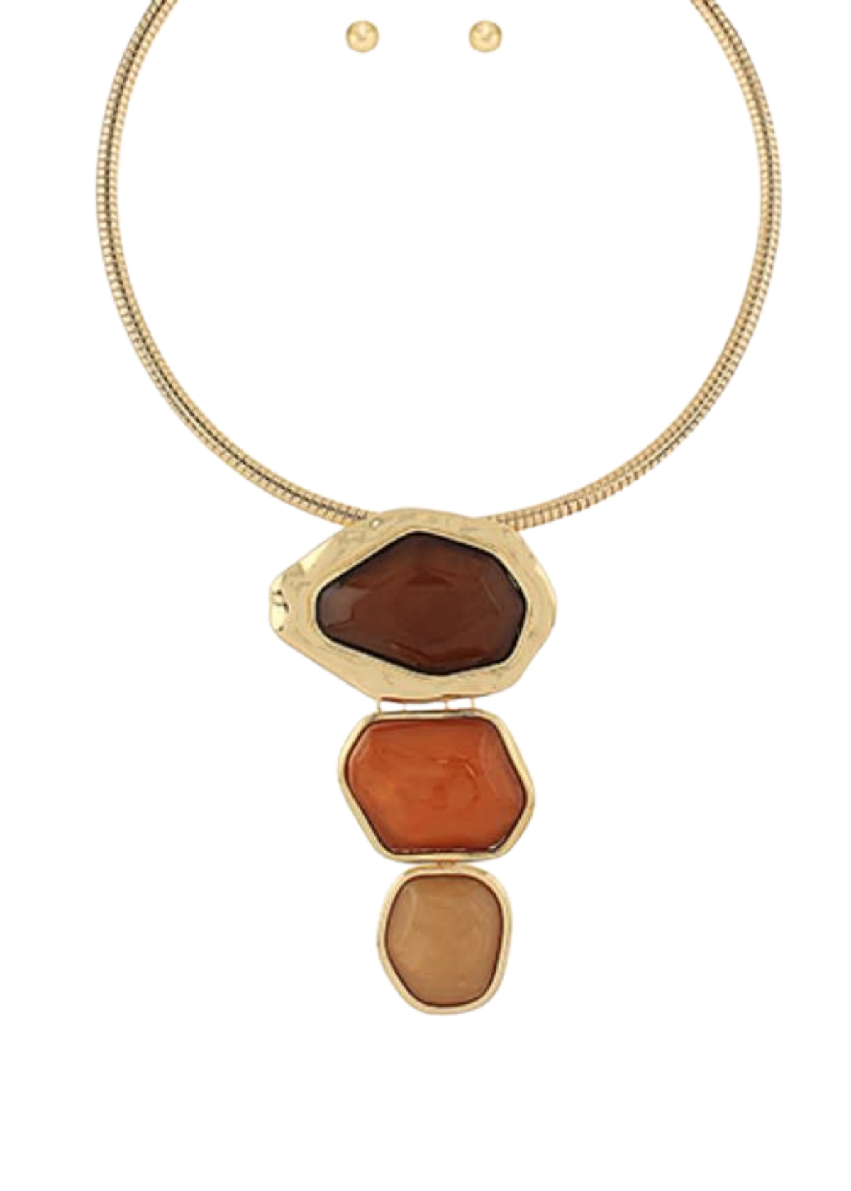 3 Geometric Charm Omega Necklace Set