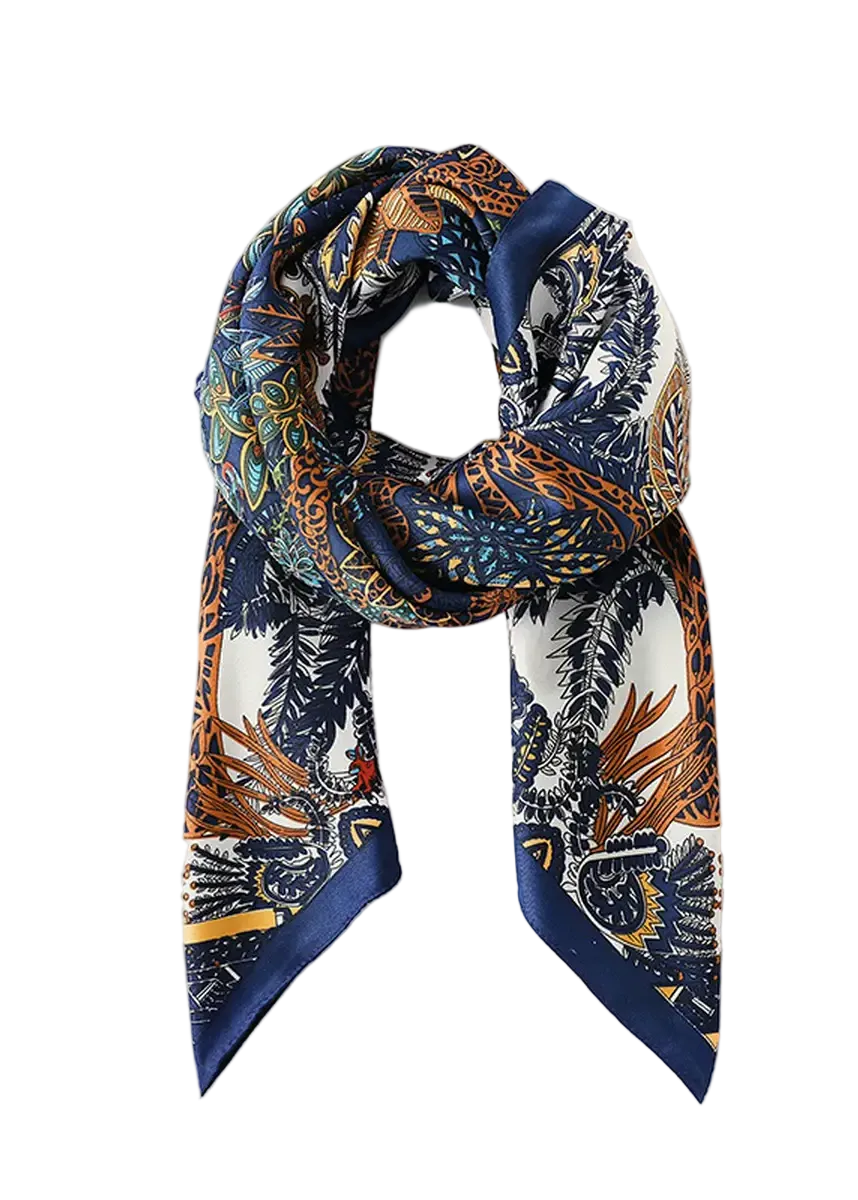 Vintage French Print Silk Scarf