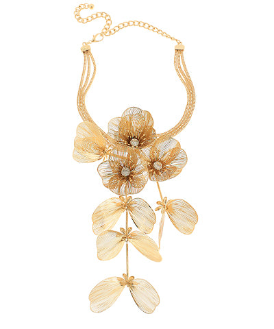 Filigree Flower Drop Necklace
