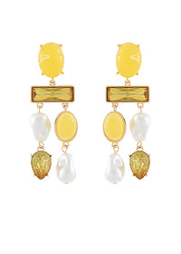 Linear Oval & Baguette Earrings