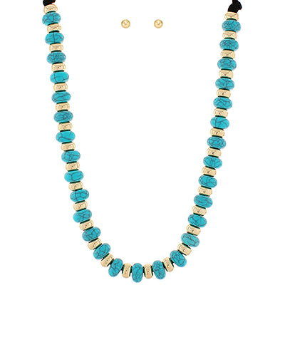 Flat Dist Beaded Necklace