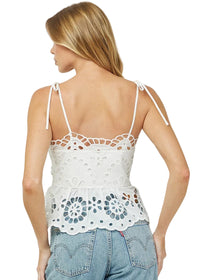 Cotton Eyelet Peplum Top